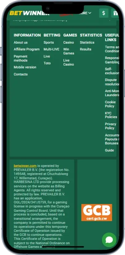BetWinner Інформація