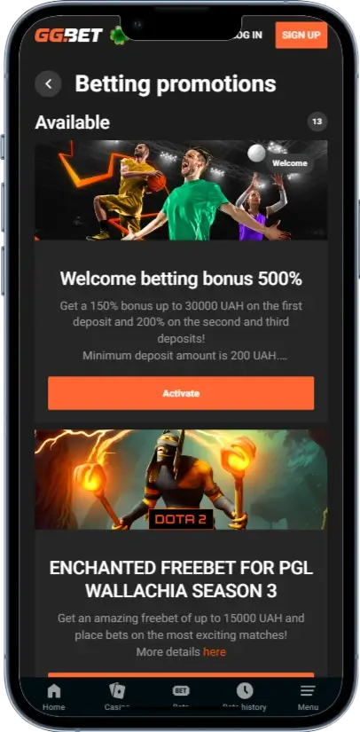 GGBet Спортивні акції