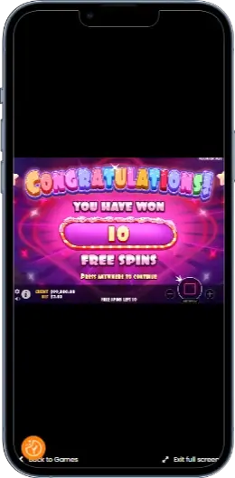Sugar Rush Виграш 10 фріспінів