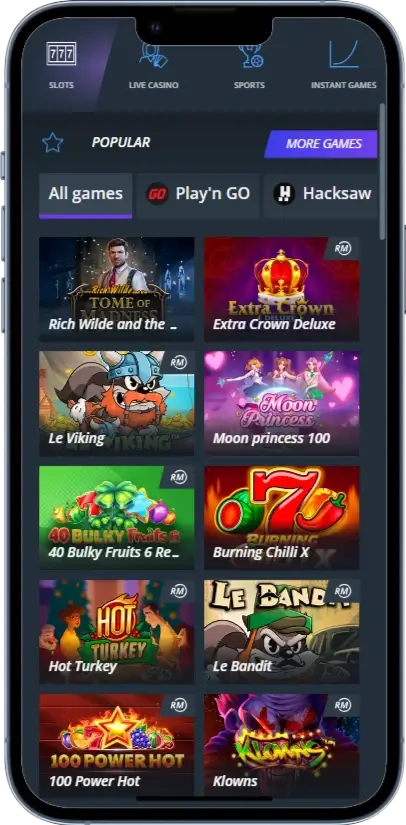 Jet Casino Слоти