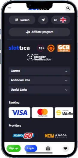 Slottica Платежі