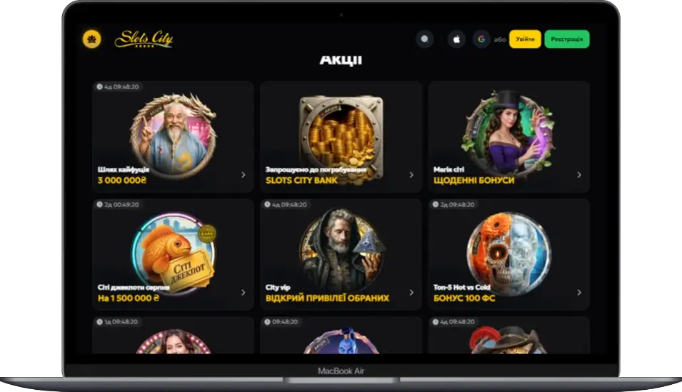 Slots City Акції