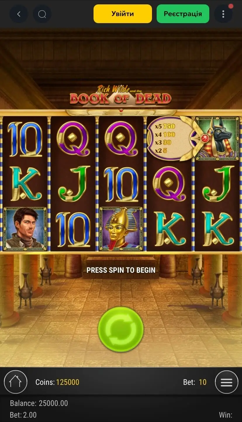 Book of Dead Дизайн 0.2