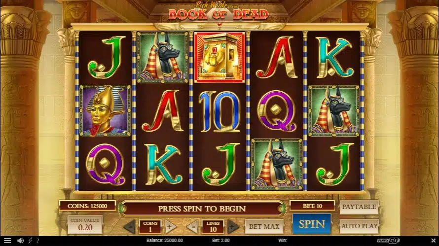 Book of Dead Дизайн гри