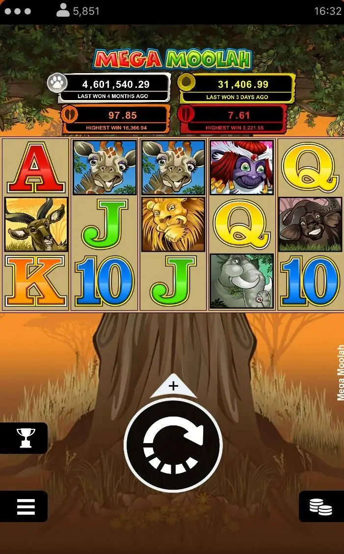 Mega Moolah Дизайн