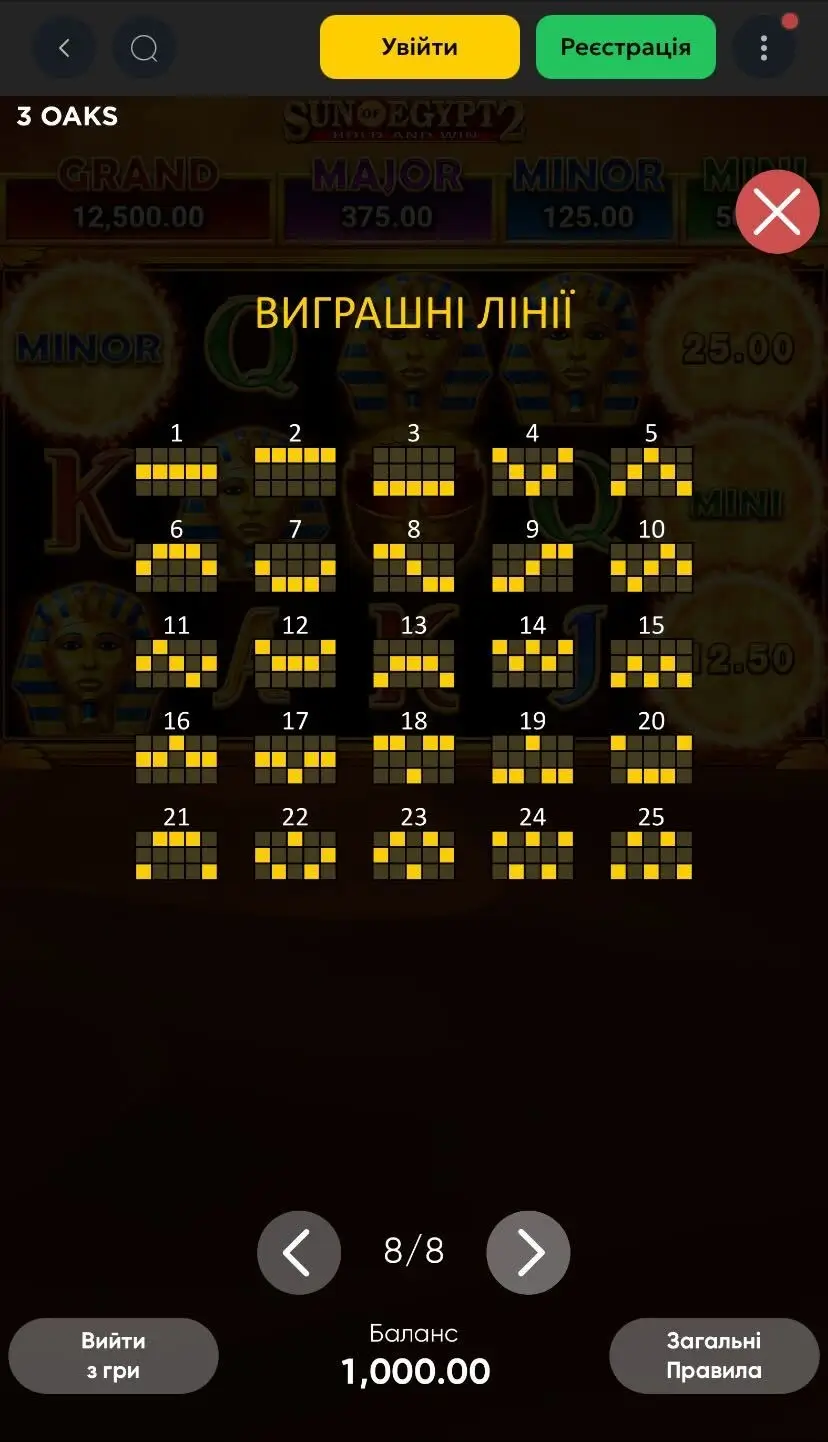 Sun of Egypt 2 Линии